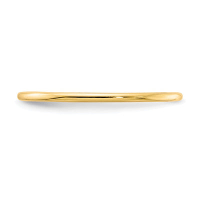 14K Yellow Gold Half Round Polished Stackable Band