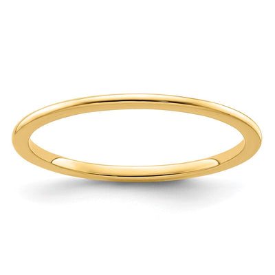 14K Yellow Gold Half Round Polished Stackable Band
