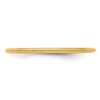 14K Yellow Gold Beaded Stackable Band