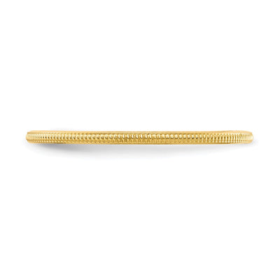 14K Yellow Gold Milgrain Stackable Band Size