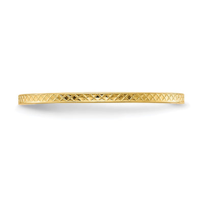 14K Yellow Gold Criss-Cross Pattern Stackable Band