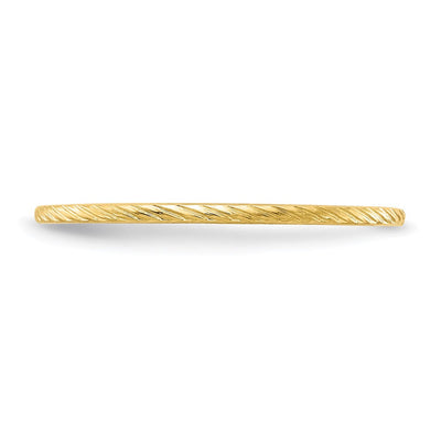 14K Yellow Gold Twisted Wire Pattern Stackable Band