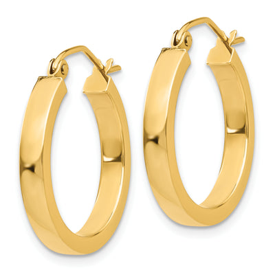 14K Square Tube Hoops, 20 x 3mm