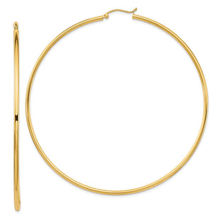 14k Polished Lightweight Round Tube Hoop Earrings (Style T1157L)