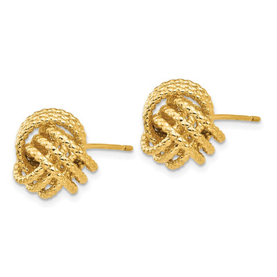 14K Polished & Twisted Love Knot Post Earrings
