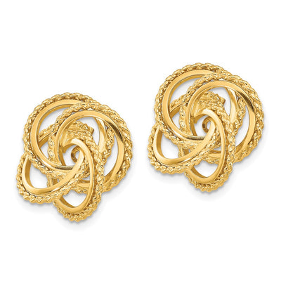14K Polished & Twisted Fancy Earring Jackets, 11 x 11mm