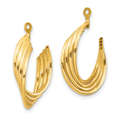 14K Polished Hoop Earring Jackets, 19 x 7mm