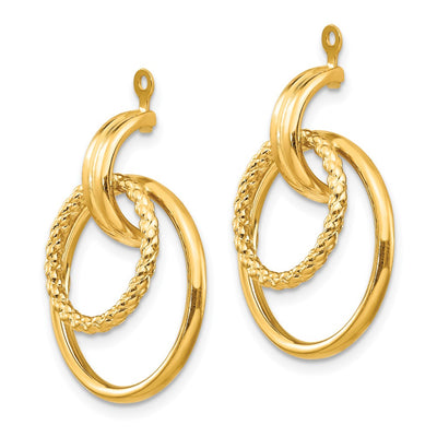 14K Polished & Twisted Fancy Earring Jackets, 21 x 22mm