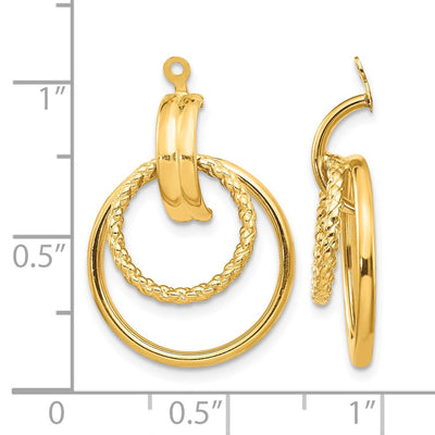 14K Polished & Twisted Fancy Earring Jackets, 21 x 22mm