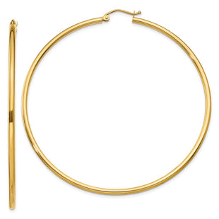 14k Polished Lightweight Tube Hoop Earrings (Style T924L)