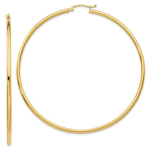 14k Polished Lightweight Tube Hoop Earrings (Style T930L)