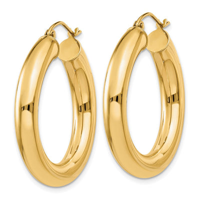 14K Yellow Polished Lightweight Hoop Earrings, 30 x 5mm
