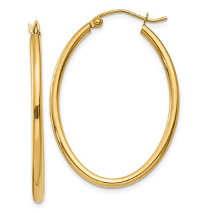 14k Oval Polished Hoop Earring (Style TA258)