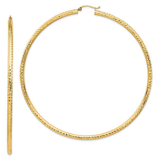 14k Lightweight Diamond-cut Hoop Earrings (Style TC1015)