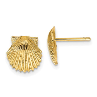 14k Scallop Shell Post Earrings (Style TC569)