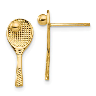 14K Tennis Racquet w/Ball Post Earrings