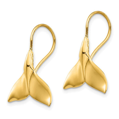 14K Whale Tail Wire Earrings