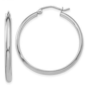 14k White Gold Polished Hoop Earring (Style TC651)