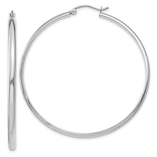 14k White Gold Polished Hoop Earring (Style TC654)
