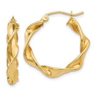 14k Twisted Hoop Earrings (Style TE216)