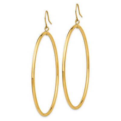 14K Tube Hoop Dangle Earrings, 50 x 2mm