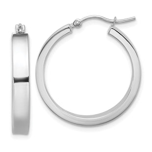 14k White Gold Polished Hoop Earring (Style TE557)