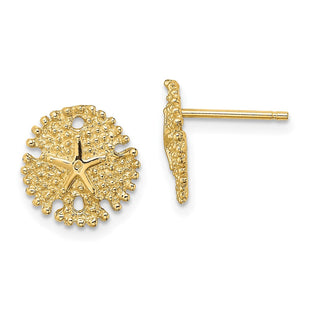 14K Textured Sand Dollar Post Earrings (Style TE776)