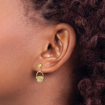 14K Nantucket Basket Earrings, 18.2 x 9.25mm