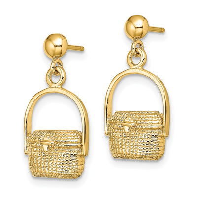 14K Nantucket Basket Earrings, 20.8 x 10.8mm