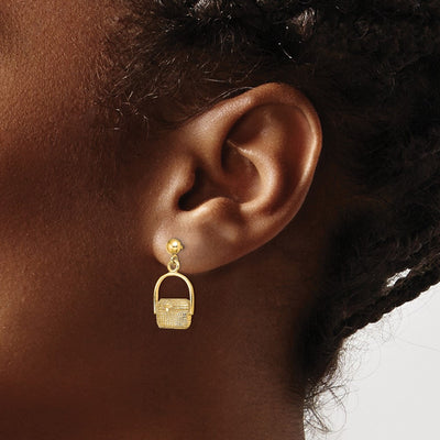 14K Nantucket Basket Earrings, 20.8 x 10.8mm