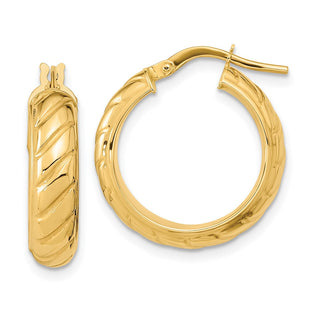 14k Polished Fancy Hoops (Style TF1074)