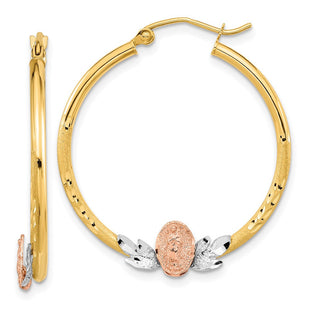 14K Tri-color Guadalupe Hoop Earrings (Style TF1270)