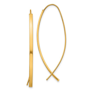 14k Square Tube Wire Threader Earrings (Style TF1317)