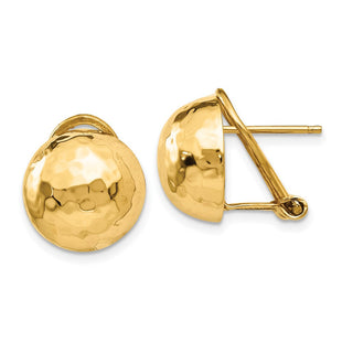 14k Hammered Omega Back Post Earrings (Style TF205)
