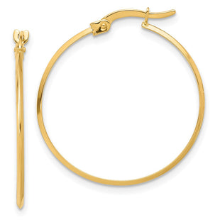 14K Polished Knife Edge Hoop Earrings (Style TF2196)