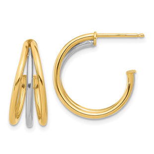 14k Two-tone Earrings Style TF2274 - Classique Jewelry Inc.