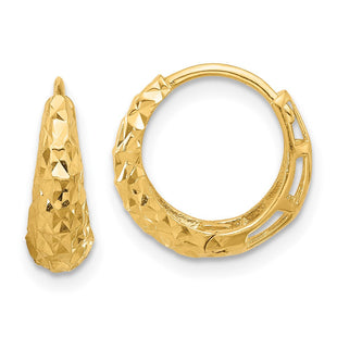 14K Polished Diamond-Cut Hoop Earrings (Style TF2294)