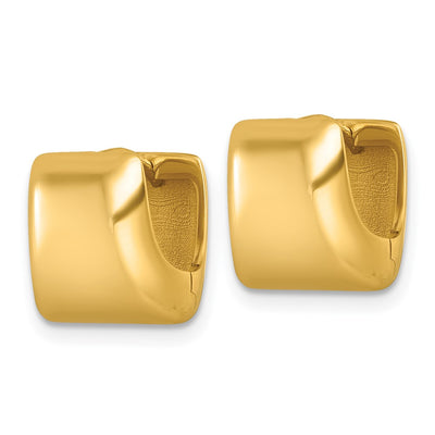 14K Polished Square Hinged Hoop Earrings