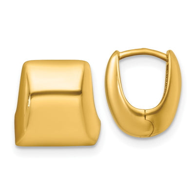 14K Polished Square Hinged Hoop Earrings