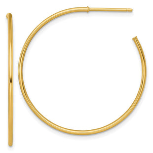 14k Polished 1.2 x Solid C-Hoop Post Earrings (Style TF2485)