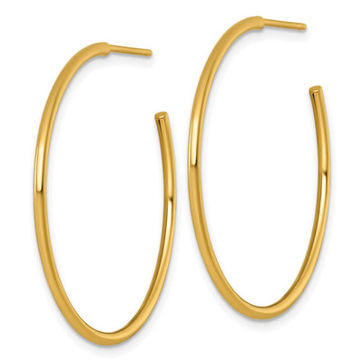 14K Polished 1.5 x Solid C-Hoop Post Earrings, 35 x 1.5mm