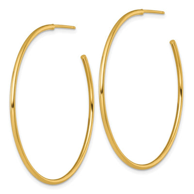 14K Polished 1.5 x Solid C-Hoop Post Earrings, 45 x 1.5mm