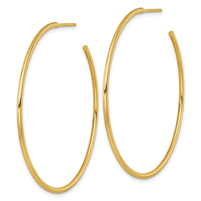 14K Polished 1.5 x Solid C-Hoop Post Earrings, 50 x 1.5mm