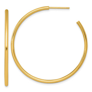 14k Polished 2.0 x Tube C-Hoop Post Earrings (Style TF2508)