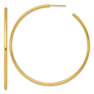 14k Polished 2.0 x Tube C-Hoop Post Earrings (Style TF2511)