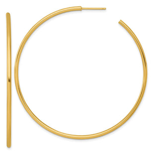 14k Polished 2.0 x Tube C-Hoop Post Earrings (Style TF2512)