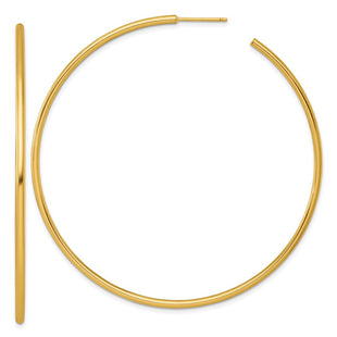 14k Polished 2.0 x Tube C-Hoop Post Earrings (Style TF2513)