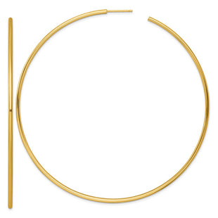 14k Polished 2.0 x Tube C-Hoop Post Earrings (Style TF2516)