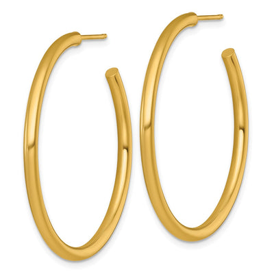 14K Polished 2.5 x Tube C-Hoop Post Earrings, 40 x 2.5mm
