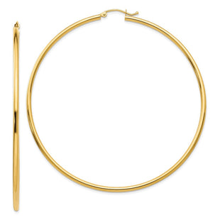 14k Polished Lightweight Round Tube Hoop Earrings (Style TF580)